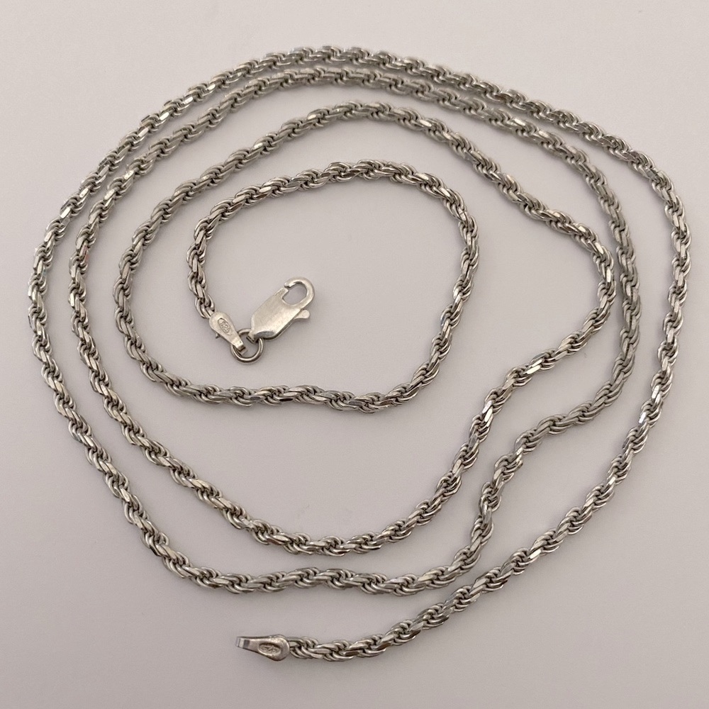 925 silver 28” 2mm rope chain necklace unisex 28 inches twist twisted unisex